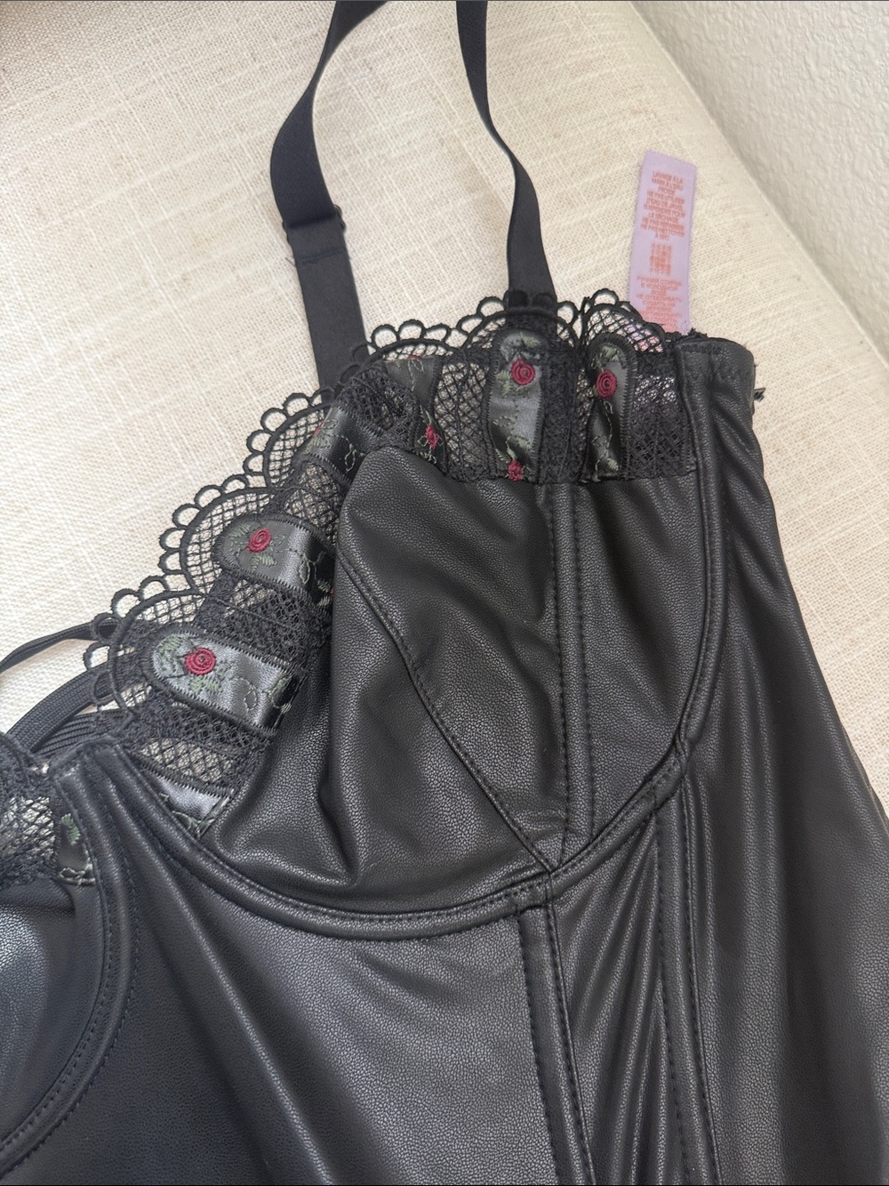 Savage X Fenty Black Lace-Trim Slip Chemise - Picture 8 of 10